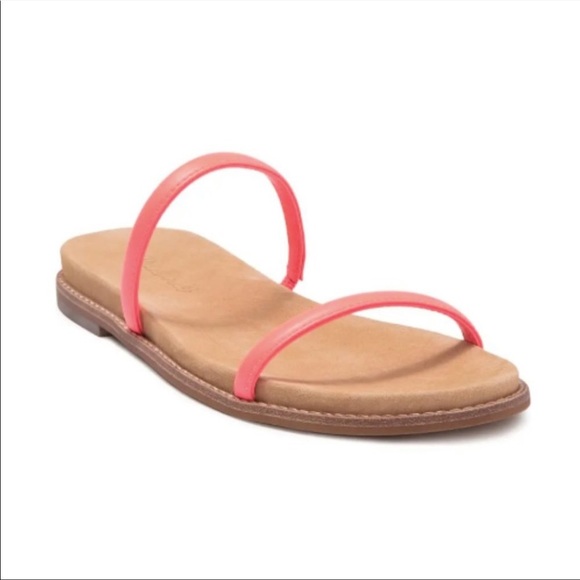 Madewell Bare Slide Sandals Electric Pink Leather Sz 10 - Picture 1 of 9